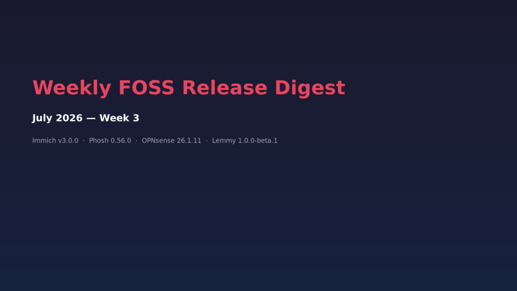Weekly FOSS Release Digest