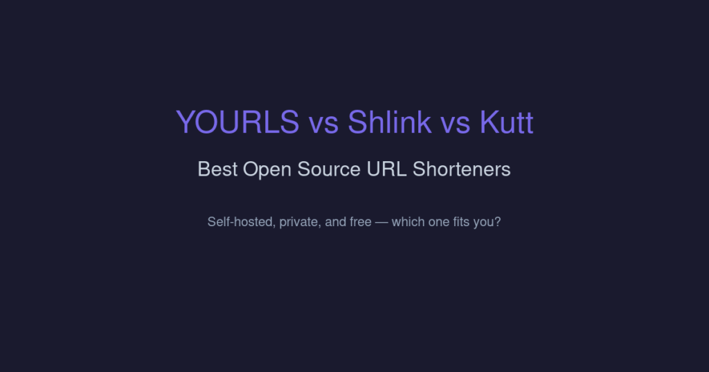 YOURLS vs Shlink vs Kutt — Best Open Source URL Shorteners Compared