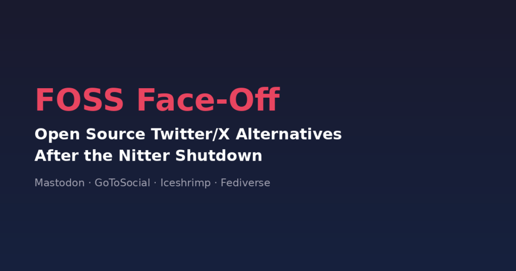 FOSS Face-Off open source Twitter X alternatives Mastodon GoToSocial Iceshrimp