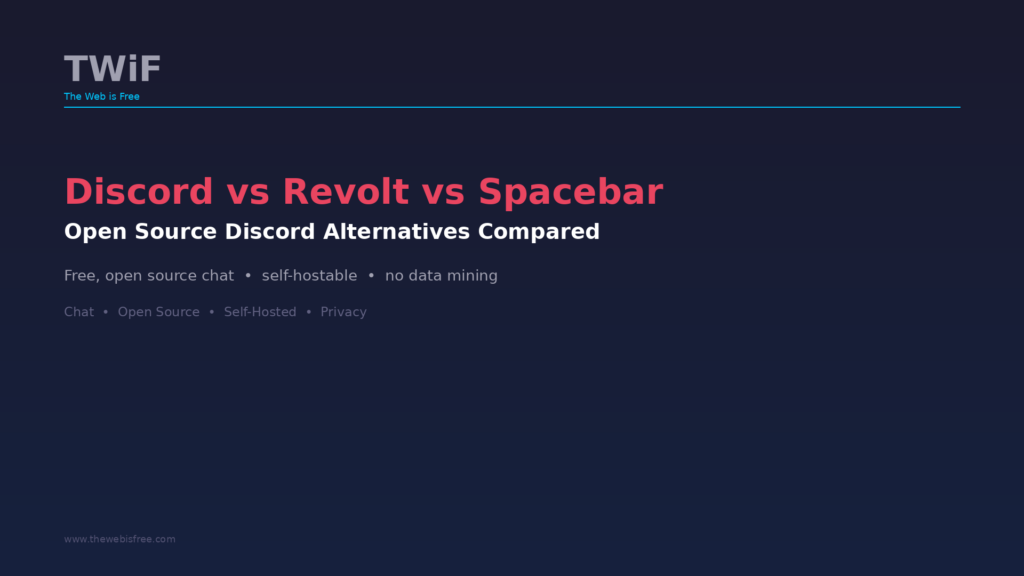 Discord vs Revolt vs Spacebar — Open Source Discord Alternatives Compared
