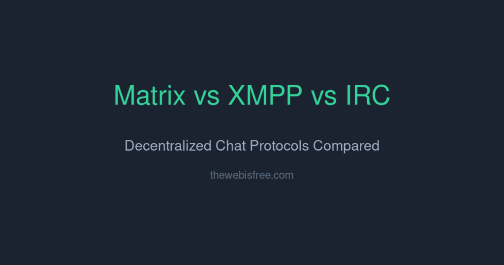 Matrix vs XMPP vs IRC — Decentralized Chat Protocols Compared