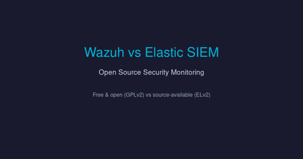 Wazuh vs Elastic SIEM - Open Source Security Monitoring Compared