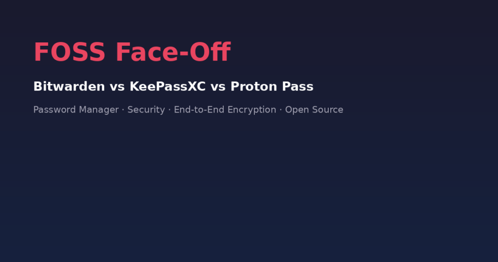 Bitwarden vs KeePassXC vs Proton Pass -- Password Managers Compared