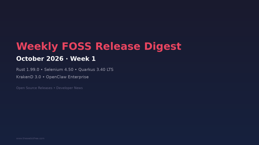 Weekly FOSS Release Digest October 2026 Week 1